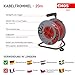 EMOS - Kabeltrommel 20m - 4 Schuko-Steckdosen - 230 V, 10 A, 2300 W - hochwertige PVC-Isolierung - H05VV-F3G 1,0 mm2 - Überhitzungsschutz, Spulenbremse - IP20 für Innen