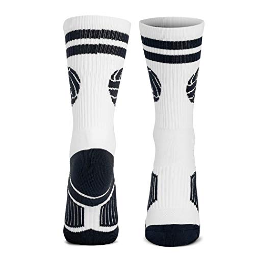 ChalkTalkSPORTS Volleyball Performance Crew Socks - Classic Ball - Youth & Adult - Multiple Colors - Volleyball Mid-Calf Sock2