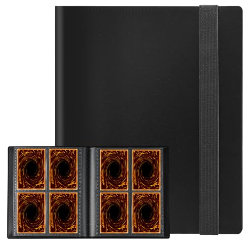 Card Binder, Upgraded 4 Pockets Trading Card Collection Binder for Cards, 160 Pockets Mini Card Book Holder Album - Black