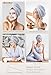 Hicober Microfiber Hair Towel Wrap, Fast Drying Hair Towels for Women, Soft Lightweight Quick Dry Turban for Curly & Long Hair–3 Pack(Blue/Grey/Pink)