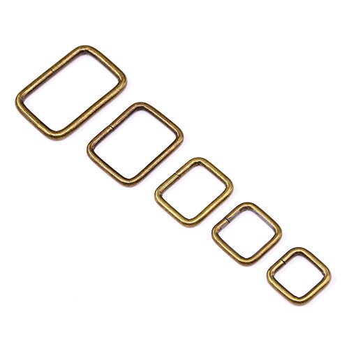 Swpeet 50 Pcs Bronze Assorted Metal Rectangle Ring, Webbing Belts Buckle For For Belt Bags Diy Accessories - 13Mm / 15Mm / 20Mm / 25Mm / 35Mm #TOP1