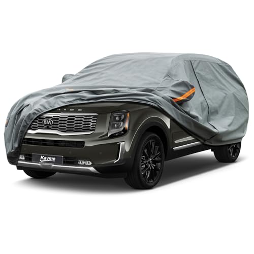 Image of Kayme Heavy Duty SUV Car Cover Custom Fit Kia Telluride Waterproof All Weather for Automobiles, Full Exterior Covers Sun Rain UV Protection.（Deliver About 3-10 Days）
