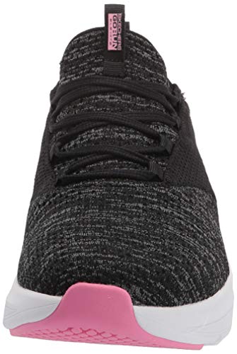 Skechers womens Go Run Elevate Knit Lace Up Sneaker, Black/Pink, 8.5 US