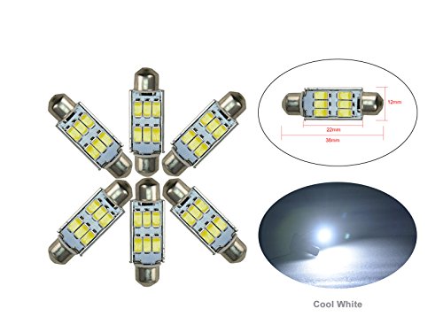 njytouch 6 x 38 mm 6SMD 5630 211 blanco frío Festoon domo mapa interior bombillas LED Canbus con 7 tipo color Cover