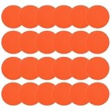 PATIKIL 4 Inch Poly Spot Markers, 24Pcs Non Slip Rubber Floor Dots with Storage Bag Flat Agility Cones for Sports Training Basketball Football, Orange