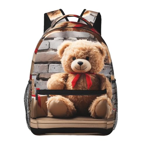 Sac à dos ordinateur portable avec motif ours mignon pour voyage et travail décontracté