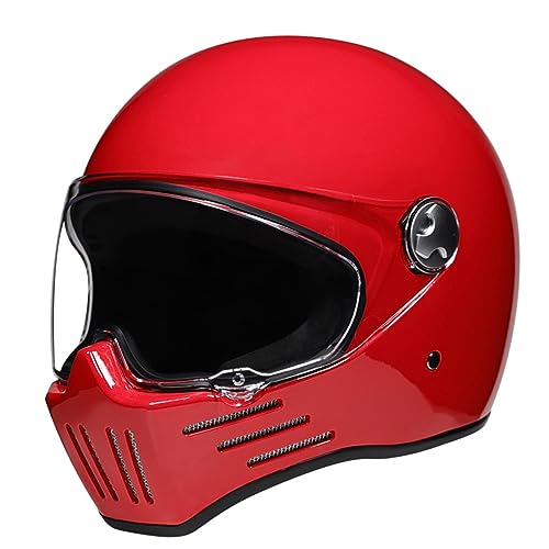 BGGNG Casco Integral De Moto Estilo Retro, ECE Homologado, M=57-58cm