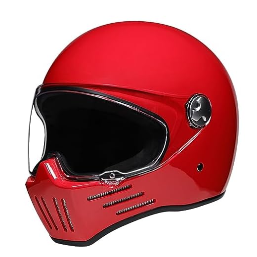 BGGNG Casco Integral De Moto Estilo Retro, ECE Homologado, M=57-58cm