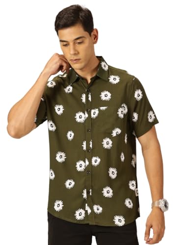 Image of Thomas Scott Men's | Printed | Half Sleeve | Regular Fit | Rayon-Blend | Single Pocket | Spread Collar | Casual Shirt