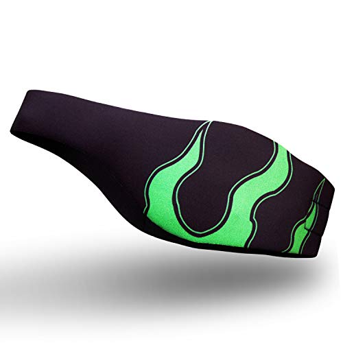 Qshare Fascia da Nuoto - Migliore Fascia per l'orecchio di Design per Proteggere Le Orecchie del Nuotatore, Medico consigliato per Tenere Fuori l'acqua e Tappi per Le Orecchie (Nero2, M: 4-9 Anni)