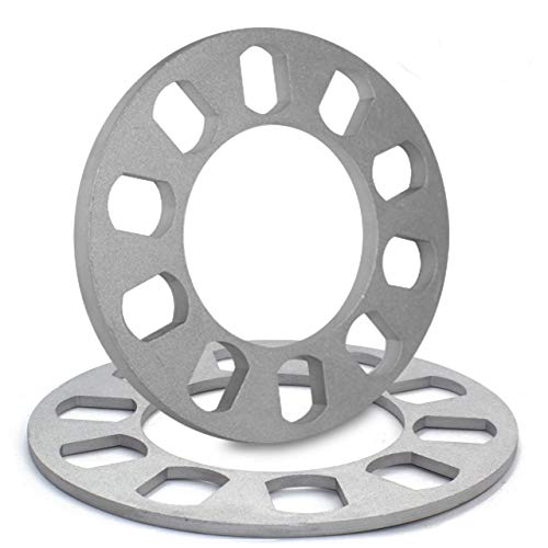 Wheel Accessories Parts 5mm Thick Universal Wheel Spacers for 5 Lug Wheels (2 Pack Wheel Spacer) 5x100, 5x105, 5x108 (5x4.25), 5x110, 5x112, 5x114.3 (5x4.50), 5x115, 5x120.65 (5x4.75), 5x120