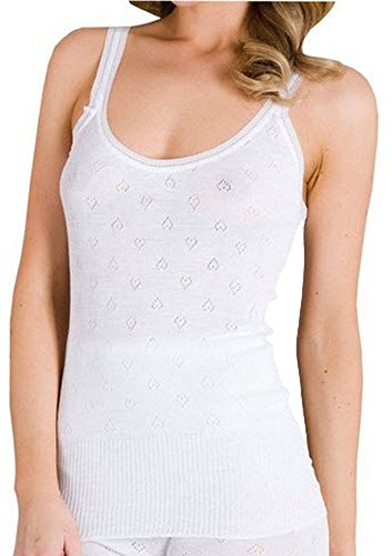 Camiseta interior térmica con cuello redondo para mujer, ideal para esquiar Blanco blanco M