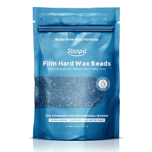 Starpil Wax 1000g / 2.2 lb Blue hypoallergenic Hard Wax Beads for Painless Hair Removal, Stripless Body Wax Beans, Polymer Blend Bikini, Coarse Hair Removal hypoallergenic wax Beads for Sensitive Skin