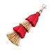 Produktbild jgashf Fransen anhänger Modischer Anhänger Böhmen Reine Handmade Haarball Zubehör Creative Damen Bag Quaste Schlüsselanhänger Tasche Zubehörrot)