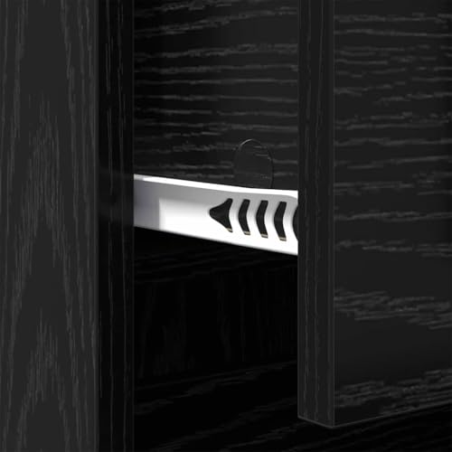 vidaXL Vitrina Roble Negro 70 x 35,5 x 67,5 cm Madera contrachapada, Amplio Espacio, aparador rústico, Resistente Mueble de Madera, cómodo Organizador para el hogar - imagen 5