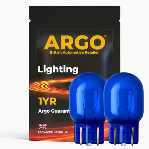 Argo 2 bombillas W21/5w de xenón blanco 6000k 12v DRL luces de circulación diurna W21w bombilla 7443 mejora de luz súper brillante bombilla T20 bombilla para coche, furgoneta, faro de coche