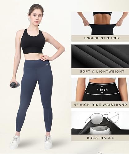 Image of GLAMORAS Women's Polyester Spandex High Waist Gym Leggings with Side Pocket, 4-Way Stretch, Squat-Proof, Moisture-Wicking Workout Tights for Running, Gym, Fitness, Training, Yoga & Activewear