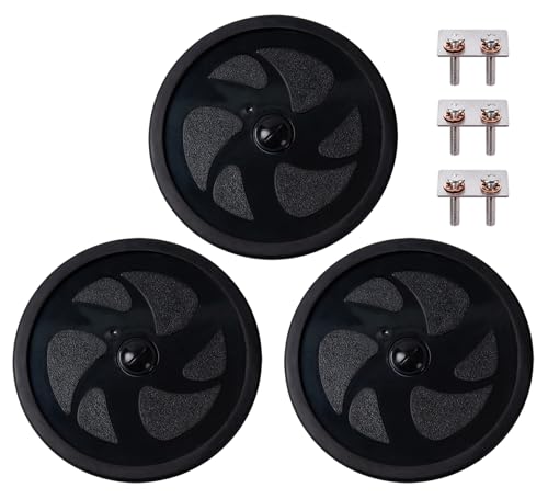 ATIE Pool Cleaner Black Large Wheel C7 Assembly with Bearing C60, Tire C11, Large Axle with Sand/Grave Guard C68, Screw C56, Washer C67 for Polaris 280 Black Max Pool Cleaner (3 Pack)