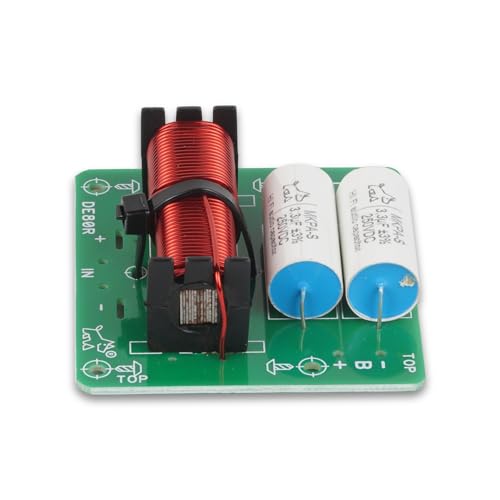 Image of 2 Way Crossover Board 2 Unit, 80W Max Power 2 Way HiFi Speaker Crossover Filters, Heavy Duty 100% Pure Copper Inductor 4 to 8 OHMS Frequency Devider