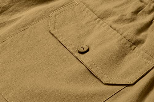 utcoco Men's Cotton Linen Beach Pants Loose Casual Drawstring Wasit Slacks with Pocket4