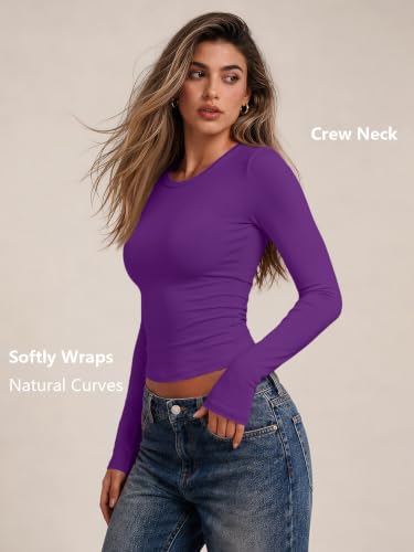 Image of Trendy Queen Womens Long Sleeve T Shirts Fall Fashion Basic Y2K Tops 2026