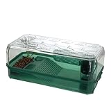 JoyeeLii 特大の亀タンク、脱走防止テラス付き、水陸両用ヴィラ、造園、水底排水タートルボックスの交換不要、取り外し可能な脱走防止カバー、回転式レインフィルター、ダブルフィーディングエリア、滑り止めクライミング (グリーン キングサイズ + パッケージ 1)