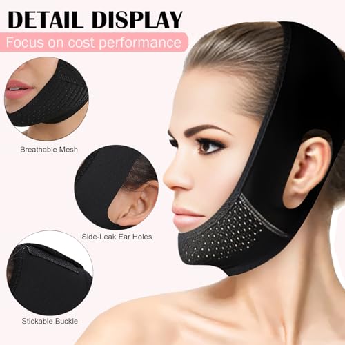 MASIKA Máscara V-Line, alça de queixo para dormir, alça de queixo para mulheres, exercitador de mand