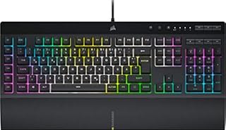 Corsair K55 RGB PRO XT Wired Membrane Gaming Keyboard (Dynamic RGB Backlight, 6 Macro Keys with Elgato Software Integration, IP42 Dust and Splash Protection) QWERTZ Black