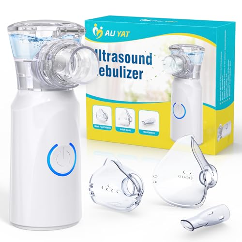 AU YAT Inhalationsgerät Maschine für Erwachsene, Wiederaufladbare Tragbare Inhaliergeräte für Erwachsene und Kinder, Leise Inhalator für Kinder, Bright White
