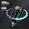 DGT WX6 Tattoo Machine Battery Pack with RCA/DC input 1300mAh 4-6 hrs running time Type-C Fast Charging Port (Black RCA)