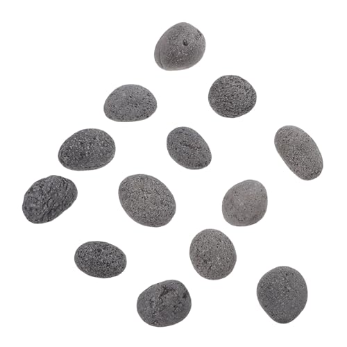 VINTORKY Pietre Vulcaniche Naturali per Braciere 1 kg, Ciottoli di Fuoco in Pietra Lavica 3-5 Cm, Accessori per Caminetti da Esterno e Interno, Rocce per Braciere a Propano Ritenzione