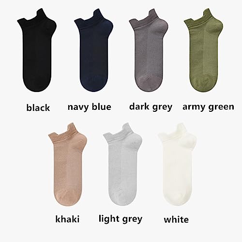 Yizelli 3 Pairs Men's Short Summer Socks Solid Color Casual Cotton Breathable Ankle Socks3