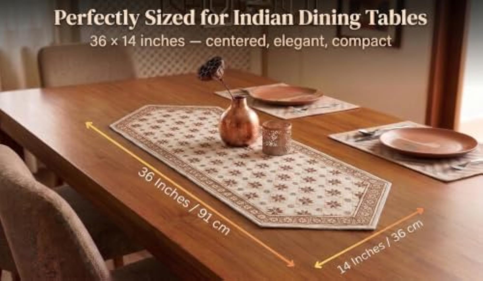 Premium Viscose Rayon Dining Table Runner for 4 Seater