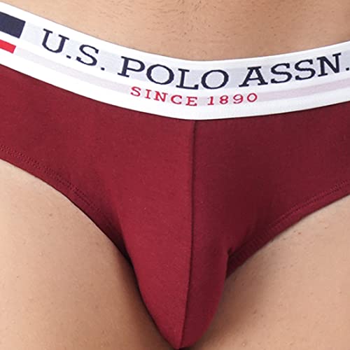 Image of U.S. Polo ASSN. Men's I006 Elasticized Waist Pure Cotton Underwear Briefs - Pack of 2