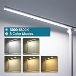 Semlos Lampe de bureau, dimmable LED Lampe de table avec 25 Modes d'éclairage, lumière de bureau tactile pour les yeux, 45 Minuterie automatique Min & Mémoire, blanc