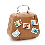 Mini-Reisekoffer,Deko-Koffer,Geldgeschenk Verpackung Hochzeit und Reisegutscheine,Geschenkkoffer Reiseerinnerungen,Geldgeschenke Reise,7 x 5,5 x 3 cm (Braun)