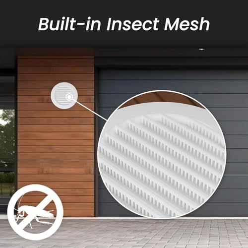Image of Repa Market 5-Pack 4'' Inch - Plastic Black Vent Covers With Flange - Round Soffit Vent - Air Vent Louver - Grille Cover - Protective Screen Mesh - HVAC Ventilation