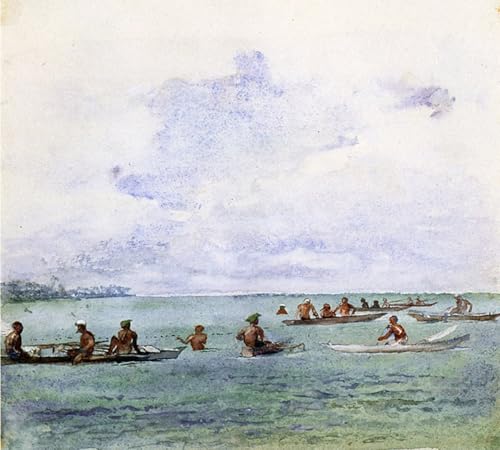 Fishing Party Samoa tableau sur toile haut de gamme de John La Farge pour décoration chic