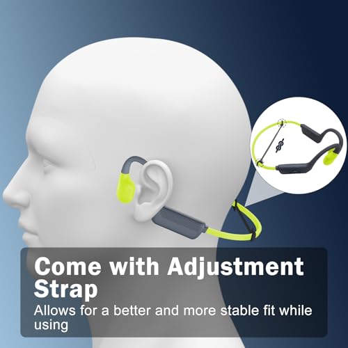 Image of Swimming Headphones-Bone Conduction Headphones, IP68 Waterproof Open Earphones, LiteSurge Bluetooth 5.4 Underwater Sport Earbuds with 32 GB MP3 Memory for Swimming, Marathon-Lime Green