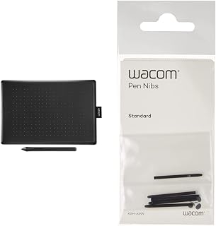 One by Wacom Pen Tablet Medium - for Windows, Mac OS and Chrome OS (incl. battery-free pen, USB-connection, black&red) + Nibs