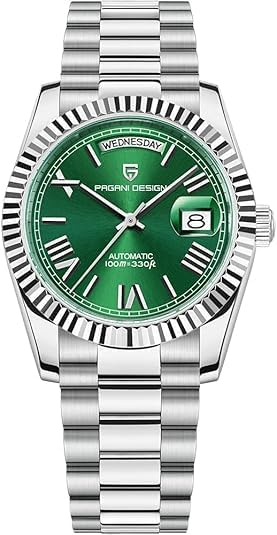 RollsTimi Pagani Design 1752 Men's Automatic Watch, Date Watch Men's, Sapphire Glass, Japan Imported Movement, Self-Winding Movement Stainless Steel Watch, 100M Waterproof.