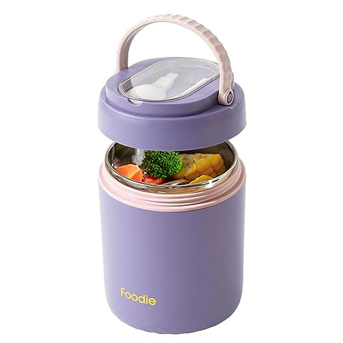 保温弁当箱 丼型 ランチジャー 700ml 真空断熱 お弁当 ランチ スープジャー 大容量 保温ランチジャー 304 ステンレス鋼 保温 保冷 溢れ防止回転 貯蔵容器密閉 弁当箱(パープル)