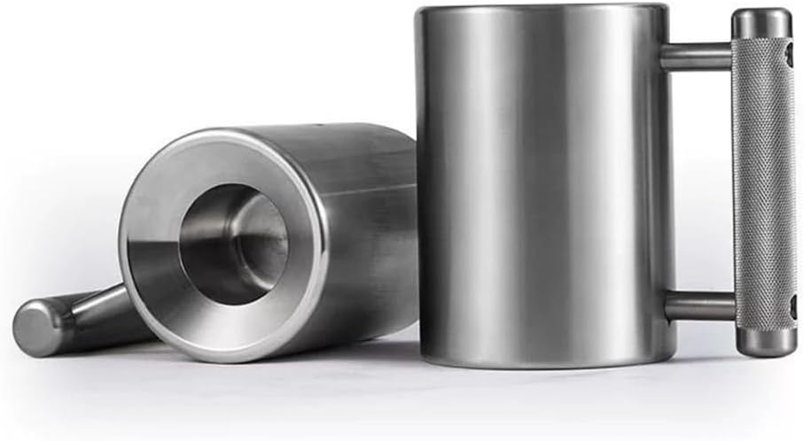 Heavy Dumbbell Mug 304 Stainless Steel Water Cup Mirror Polished Weight Lifting Coffee Container Novelty Workout Equipment for Gym Men Dad Prank Gift (150ml)