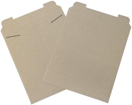 Aviditi 12 3/4" x 15" Stayflats Rigid Flat Mailers, Kraft, For Keeping Documents, Photos, and Artwork Protected During Shipping (100 Pack)