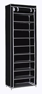 Homebi 10-Tier Shoe Rack 30 Pairs Shoe Tower Closet Shoes Storage Cabinet Portable