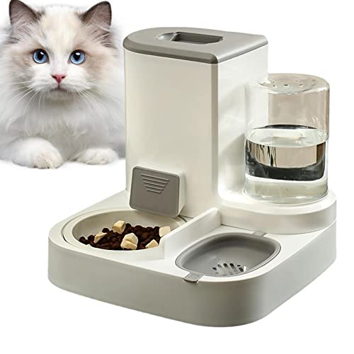 Comedero automático para mascotas, dispensador de alimentos 2 en 1 para gatos y perros, cuenco de comida para perros, gatos, comedero automático y juego de bebedero para mascotas pequeñas, medianas y