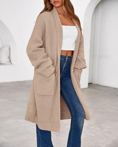 BTFBM Long Cardigans for Women Fall 2025 Long Sleeve Sweaters Open Front Oversized Casual Knit Outwear Winter Coats4