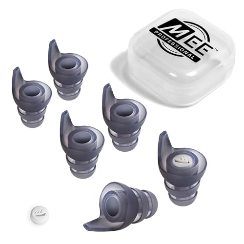Image of MEE audio Universal High Fidelity 25db Flat Response Filtered Earplugs (Includes 3 Sizes - S /M /L, Gray)