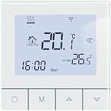 Termostato WiFi para Caldera de Gas, Tuya Smart Boiler Room Termostato Programable Digital LCD Pantalla táctil para calefacción por Suelo Radiante Compatible con Alexa, Google 3A TDS75-WIFI-WPB
