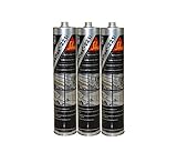 bester spoilerkleber  3er Set Sikaflex -221i Dichtstoff Karosseriedichtmasse Spoilerkleber 300ml Schwarz